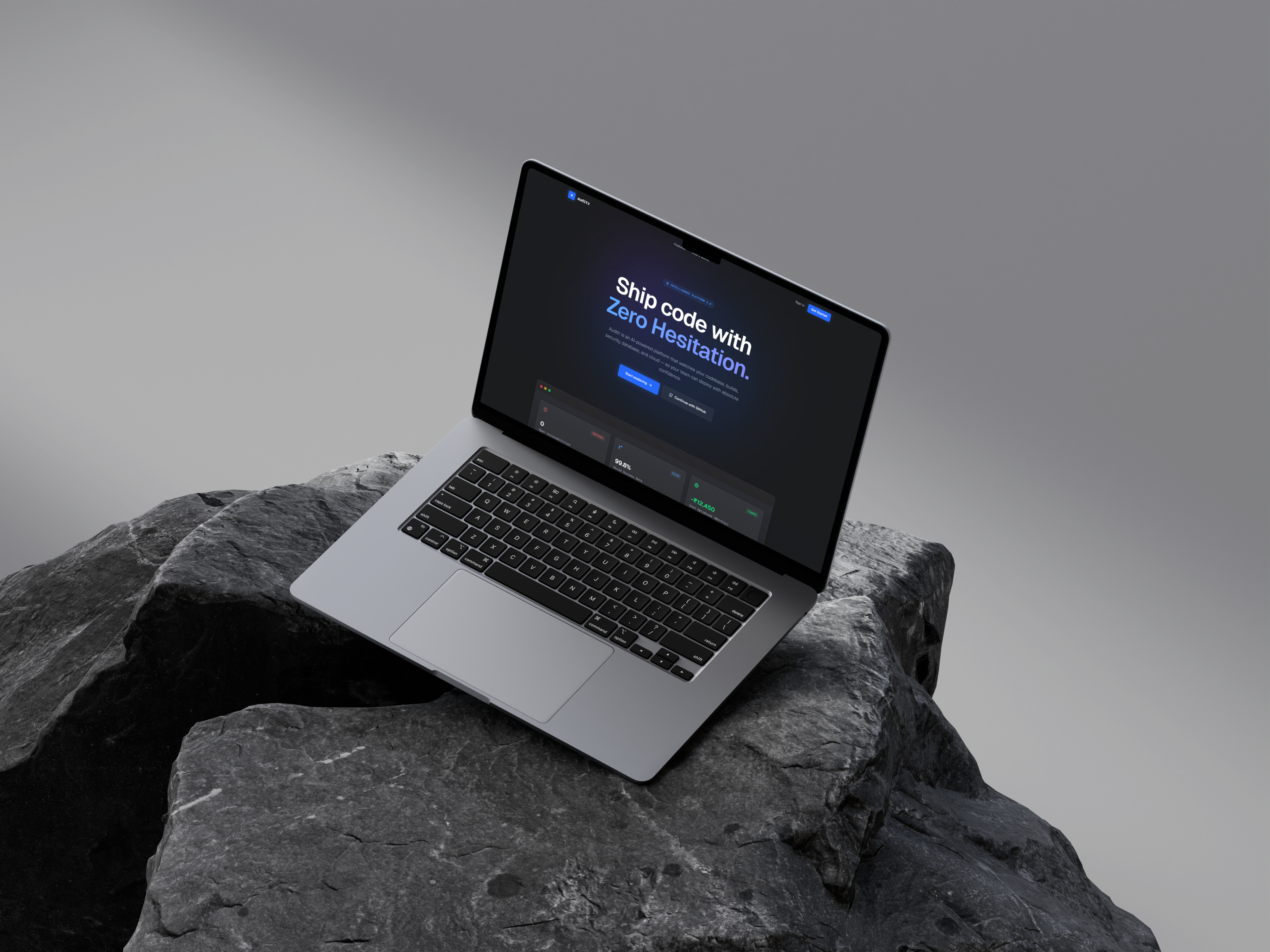 Auditr - AI-powered DevOps intelligence platform mockup